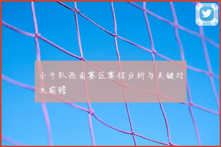 小牛队西南赛区赛程分析与关键对决前瞻